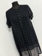 242 dłuższa granatowa guzikami Hennes 2 XL elegancka mgiełka tunika