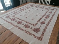 LNIANY NATURALNY OBRUS POWOJNIKI PIWONIE 120 x 150