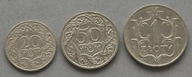 II RP 20, 50 GROSZY 1923 + 1 ZŁOTY 1929 ZESTAW 3 SZT. B.ŁADNE