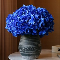 Sztuczne Hortensje niebieskie kwiaty granatowe na cmentarz do wazonu bukiet