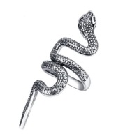 Sygnet Regulowany Wąż w Oplocie 2 punk biker