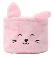 Kosz Koszyk Pojemnik Organizer na Zabawki Pluszowy Różowy KRÓLICZEK KOTEK