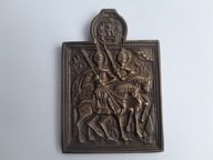 Ikona prawosławna Święci Borys i Gleb mosiężna