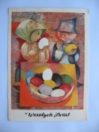 ANTONI BORATYŃSKI WESOŁYCH ŚWIĄT MALOWANIE PISANEK stara POCZTÓWKA 1966