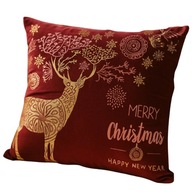 Poszewka na poduszkę 40x40 dekoracyjna świąteczna welur czerwona renifer