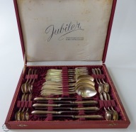 Komplet sztućców Hefra- wzór Francuski, 30 elementów | sztućce PRL plater