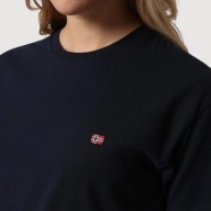 T-shirt damski NAPAPIJRI okrągły dekolt ciemny granat rozmiar S