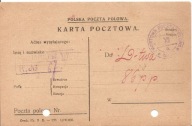 POLSKA POCZTA POLOWA -KARTA POCZTOWA -Dowództwo 86 p.p.-obieg 1921 rok