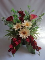 Bukiety Na Nagrobek Anioł W Kaliach - Klematisach Czerwień - Ecri