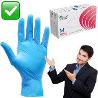 ZESTAW RĘKAWICZEK JEDNORAZOWYCH OCHRONNYCH NITRYLOWE NOWE 100 szt. | VELO
