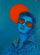 Obraz olejny, Druga strona dnia, 75 x 55 cm,A. Janik, portret