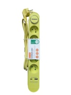 Przedłużacz 5G + USB/USB/C Hanker listwa zasilająca NOWA zielony/limonkowy