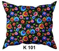 Poszewka z kory 40x40 jasiek z bawełny gofrowanej K 101 folk czarny