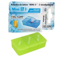 Pojemnik Pudełko Kasetka do leków tabletek MINI 3 dawkowania EL COMP Żółta