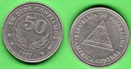 (1NI08) Nikaragua 50 centavo, 1997
