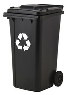 POJEMNIK NA ŚMIECI 120L KOSZ NA ODPADY DO SEGREGACJI MOCNY CZARNY