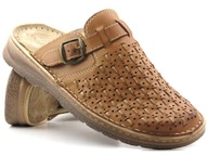 KLAPKI MĘSKIE HELIOS 807 SKÓRZANE POLSKIE CHODAKI r.41