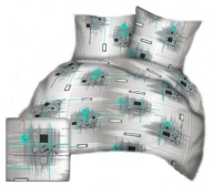 pościel bawełna lux 200x200 + 2x70x80 guzik B 291 Gra miętowa