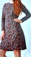 SUKIENKA DAMSKA W KWIATKI NAVY WISKOZA L CLEVE
