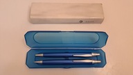 zestaw długopis i wieczny ołówek niebieskie etui NOWY unikat piękny komplet