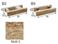 Ogrodzenie łupane, pustak łupany, bloczek Combet B2 39x22x8 Multi 2