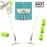 MOP PŁASKI ZE SPRYSKIWACZEM OBROTOWY LEKKI MUFART +3 NAKŁADKI Z MIKROFIBRY
