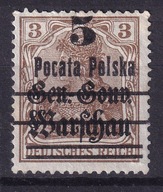 1918 Poczta Polska na GGW Fi 9b (*) błąd B1 gw.Korszeń