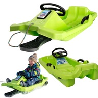 SANKI PLASTIKOWE DLA DZIECI Z KIEROWNICĄ Z OPARCIEM ŚLIZG Z HAMULCEM DUŻE