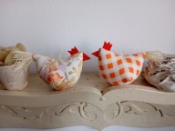 ZABAWNE KURY KURKI Z MATERIAŁU- komplet 2 sztuki