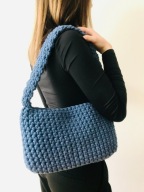 MAMAJASTUDIO Mała torebka na ramię, niebieska torba .