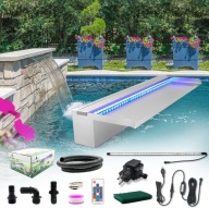 Longrun Kaskada, wodospad wodospadowy, ze stali nierdzewnej, 60 cm