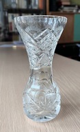 Kryształowy ręcznie zdobiony wazon, PRL, Huta Szkła „Julia”