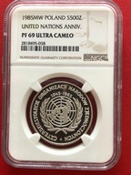 NGC PF69 40-LECIE ONZ 500 zł 1985