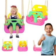 HUŚTAWKA KUBEŁKOWA Z PASAMI DLA DZIECI 4w1 DOMOWA OGRODOWA BEZPIECZNA 3W1