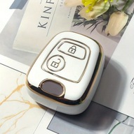 Biało-złote etui kluczyk PEUGEOT 106 107 206 207 CITROEN C1 C2 TOYOTA Aygo
