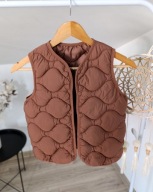 NOWY pikowany bubble bezrękawnik czekoladowy 122cm 7 lat