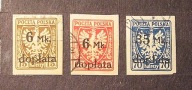 PMW. D 32, D 33, D 36. Znaczki dopłaty.