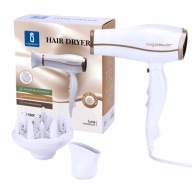 Suszarka do włosów 2200W jonizacja dyfuzor składana biała zimny nawiew