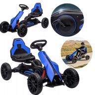 Gokart na Pedały dla Dzieci 3-8 lat Koła EVA Regulowany Niebieski