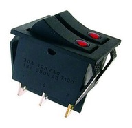 Dwu torowy kolyskowy włącznik/wyłącznik podświetlany 15A 250V ON-OF 16-3-5