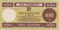 Bon Towarowy Pewex 5 centów 1979 r