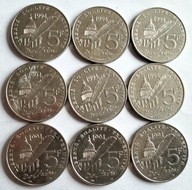 Moneta Francja 5 franków 1994 Urodziny Woltera