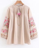 bluzka PLUS SIZE boho haftowana hipisowska kwiaty