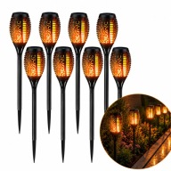 8x Lampa solarna LED pochodnia płomień ogrodowa IP65 52cm