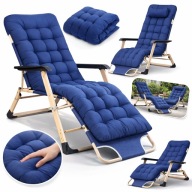 Leżak Ogrodowy Fotel Plażowy Rozkładany Składany Leżanka Z Poduszką Taras