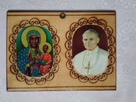 Obrazek Matki Boskiej Częstochowskiej i Papieża Jana Pawła II na sklejce