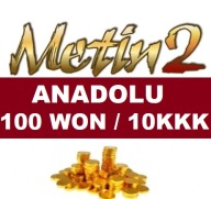METIN2 ANADOLU 100W 100 WON 10KKK YANG MT2 TR TURCJA WONY