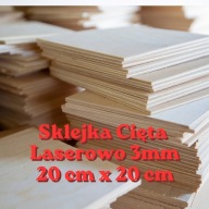 Formatka 1 szt. Sklejka 20x20 cm Grubość 3mm Cięta Laserem Decoupage DIY