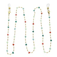 82810 Łańcuszek do okularów złota stal chirurgiczna koraliki