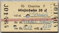 Bilet kartonikowy > PKP Chojnice - Poznań ~ Hradec Kralove